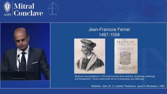 Screen capture of the video Farzan Filsoufi - Early Evolution of Understanding of Mitral Valve Disease – The Era of Autopsy and Auscultation