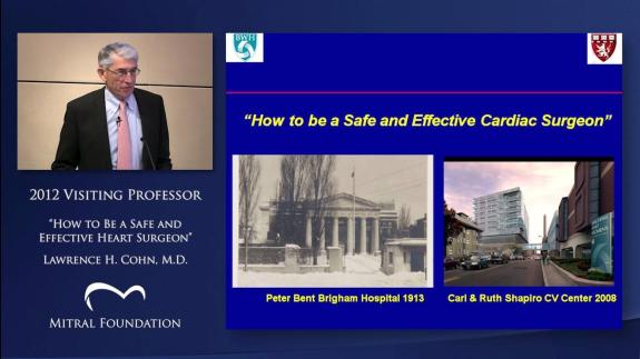 Screen capture of the video Mitral Foundation 2012 Visiting Professor - Lawrence H. Cohn, MD