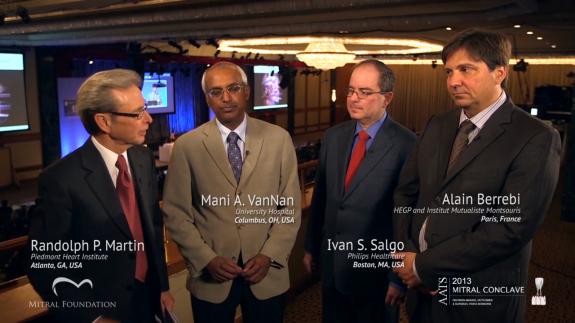 Screen capture of the video Mani VanNan, Alain Berrebi, and Ivan Salgo: The current status of mitral and structural heart imaging