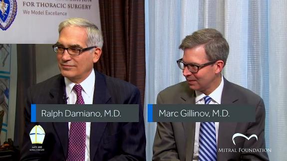 Screen capture of the video Marc Gillinov and Ralph Damiano: Atrial Fibrillation and Mitral Valve Disease