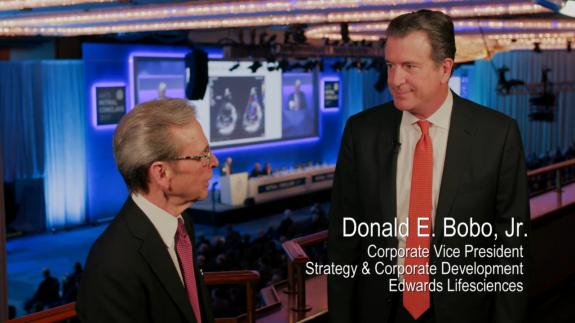 Screen capture of the video Donald E. Bobo, Jr.: Edwards Lifesciences
