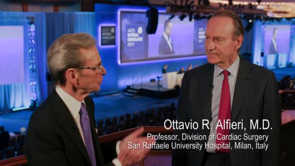 Screen capture of the video Ottavio R. Alfieri: Philosophical Approach to Mitral Valve Reconstruction