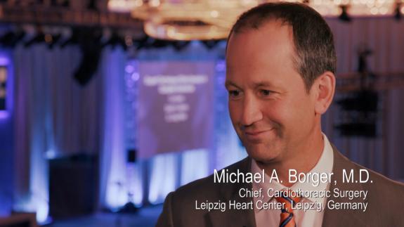 Screen capture of the video Michael A. Borger: Differences between Mitral Valve Treatment in the United States versus Europe