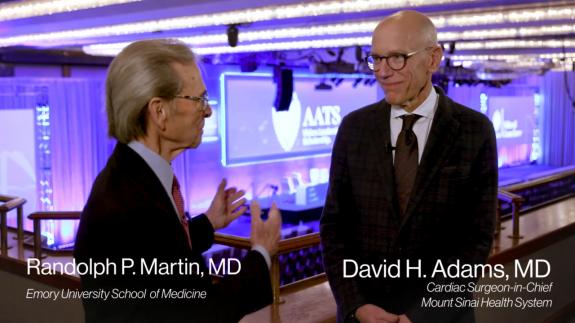 Screen capture of the video David H. Adams: The AATS 2019 Mitral Conclave and the state of mitral valve repair in the U.S.