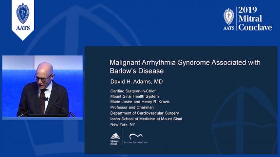 Screen capture of the video David H. Adams: Malignant Arrhythmia Syndrome Associated with Barlow&#039;s Disease