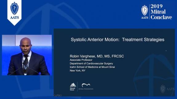 Screen capture of the video Robin Varghese: Systolic Anterior Motion - Treatment Strategies