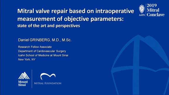 Screen capture of the video Daniel Grinberg: Mitral Valve Repair Based on Intraoperative Measurement of Objective Parameters: State of the Art and Perspectives