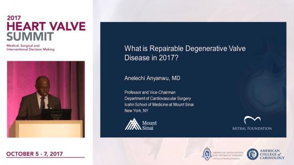 Screen capture of the video 2017 Heart Valve Summit: What is Repairable Degenerative Valve Disease in 2017
