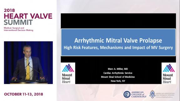 Screen capture of the video 2018 Heart Valve Summit: Arrhythmic Mitral Valve Prolapse
