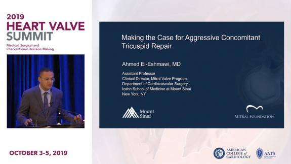 Screen capture of the video 2019 Heart Valve Summit- Making the Case for Aggressive Concomitant Tricuspid Repair