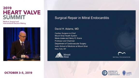 Screen capture of the video 2019 Heart Valve Summit- Surgical Repair in Mitral Endocarditis