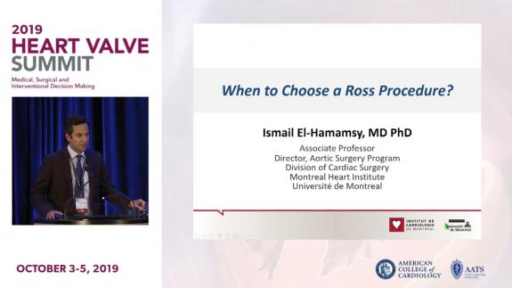 Screen capture of the video 2019 Heart Valve Summit- When to Choose a Ross Procedure