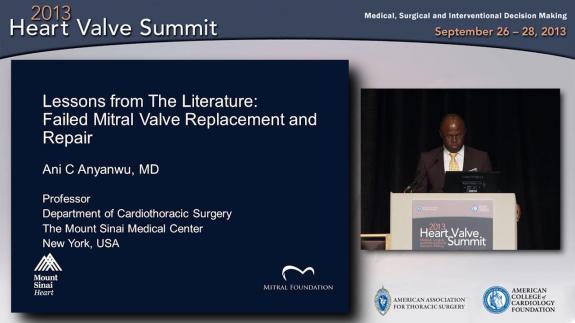 Screen capture of the video 2013 Heart Valve Summit: Lessons from the Literature
