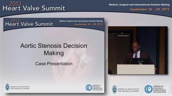 Screen capture of the video 2013 Heart Valve Summit: Aortic Stenosis Decision Making