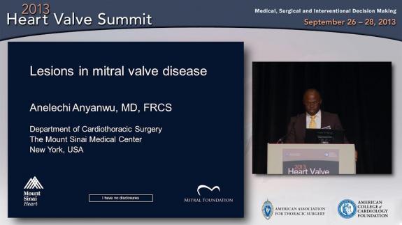 Screen capture of the video 2013 Heart Valve Summit: Lesions in Mitral Valve Disease