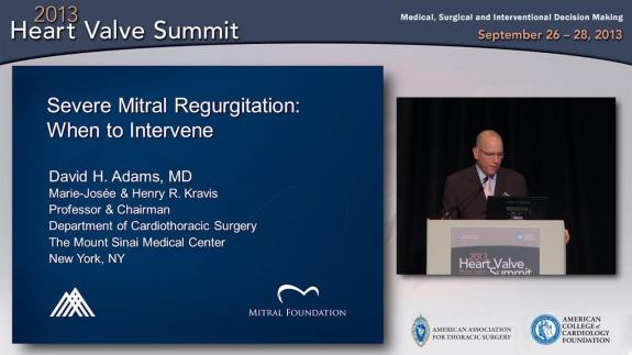 Screen capture of the video 2013 Heart Valve Summit: Severe Mitral Regurgitation: When to Intervene