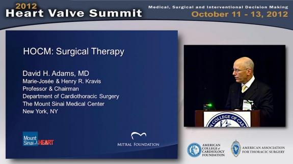 Screen capture of the video 2012 Heart Valve Summit: HOCM - Surgical Therapy