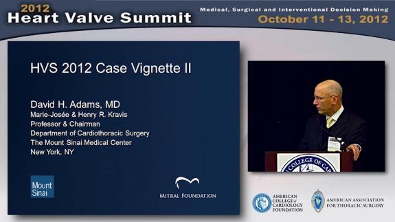 Screen capture of the video 2012 Heart Valve Summit: Case Vignette II