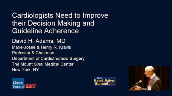 Screen capture of the video 2010 Heart Valve Summit: Cardiologists Need to Improve their Decision Making and Guideline Adherence