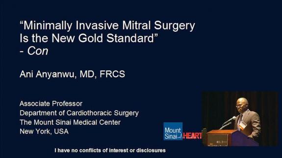 Screen capture of the video 2010 Heart Valve Summit: Minimally Invasive Mitral Surgery Is the New Gold Standard - Con