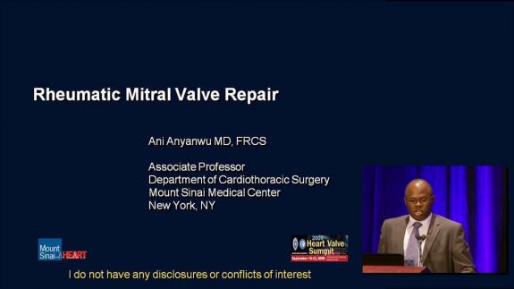 Screen capture of the video 2009 Heart Valve Summit: Rheumatic Mitral Valve Repair