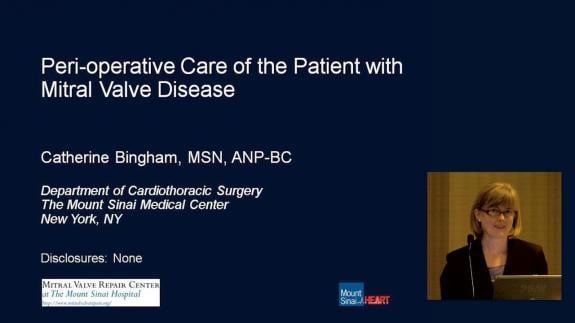 Screen capture of the video 2009 Heart Valve Summit: Peri-operative Care of the Patient with Mitral Valve Disease