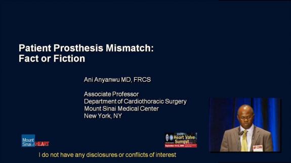 Screen capture of the video 2009 Heart Valve Summit: Patient Prosthesis Mismatch: Fact or Fiction