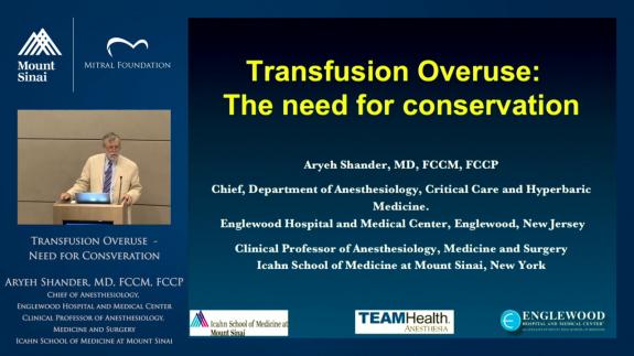 Screen capture of the video Transfusion Overuse - Need for Conservation