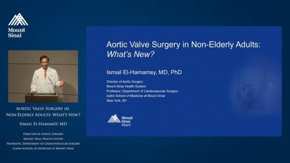 Screen capture of the video Aortic Valve Surgery in Non-Elderly Adults: What&#039;s New?