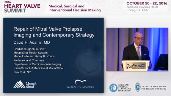 Screen capture of the video 2016 Heart Valve Summit: Repair of Mitral Valve Prolapse: Imaging and Contemporary Strategy