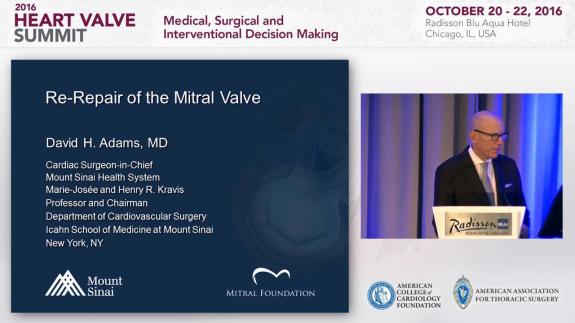 Screen capture of the video 2016 Heart Valve Summit: Re-Repair of the Mitral Valve
