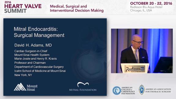 Screen capture of the video 2016 Heart Valve Summit: Miral Endocarditis: Surgical Management