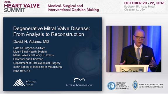 Screen capture of the video 2016 Heart Valve Summit: Degenerative Mitral Valve Disease From Analysis to Reconstruction