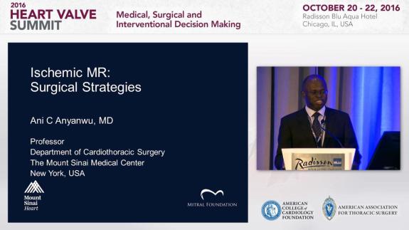 Screen capture of the video 2016 Heart Valve Summit: Ischemic MR: Surgical Strategies