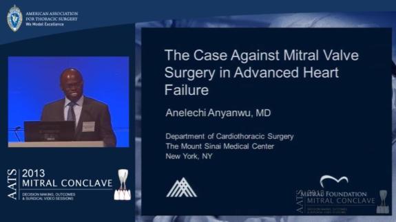 Screen capture of the video Anelechi Anyanwu: Case Against Mitral Surgery in Advanced Heart Failure