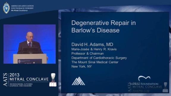 Screen capture of the video David H. Adams: Degenerative Repair in Barlow&#039;s Disease