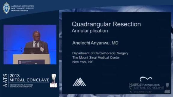 Screen capture of the video Anelechi Anyanwu: Quadrangular Resection / Annular Plication