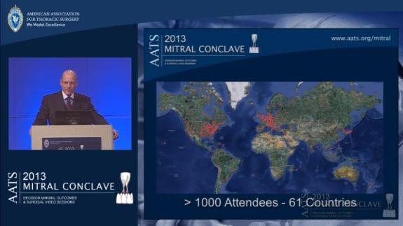Screen capture of the video David H. Adams: 2013 Mitral Conclave Opening