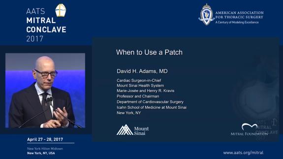 Screen capture of the video David H. Adams: When to Use a Patch