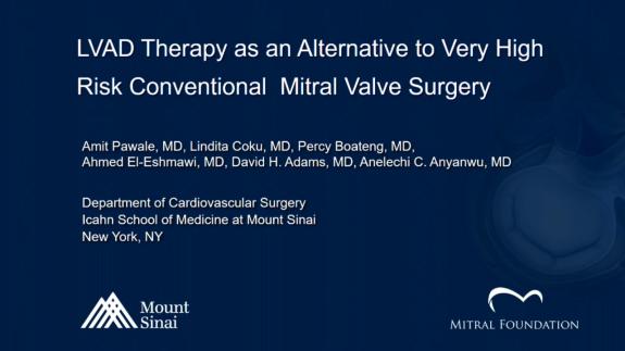 Screen capture of the video Amit Pawale: LVAD Therapy as an Alternative to Very High Risk Conventional Mitral Valve Surgery