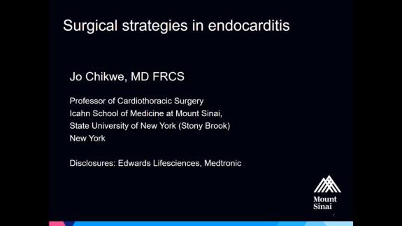 Screen capture of the video Jo Chickwe: Surgical Strategies in Endocarditis