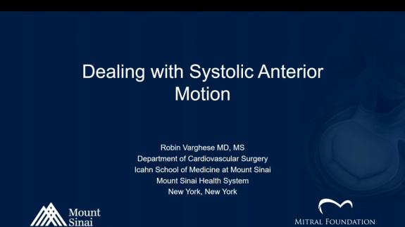 Screen capture of the video Robin Varghese: Dealing with Systolic Anterior Motion