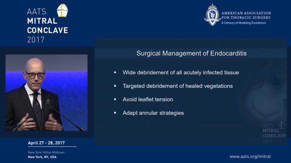 Screen capture of the video David H. Adams: Valve Reconstruction - Mitral Endocarditis